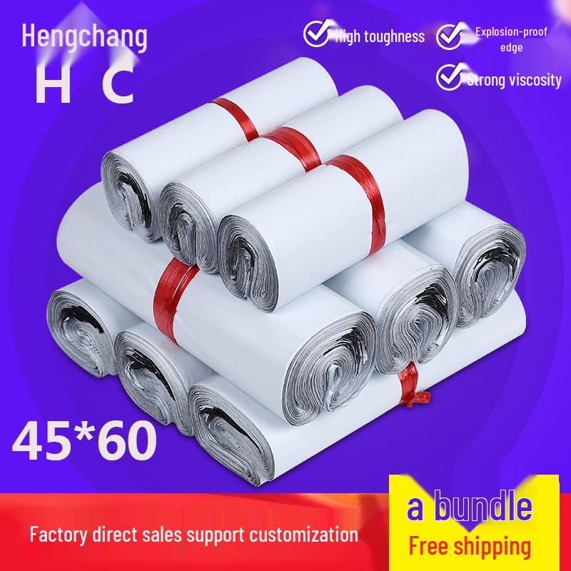 Large Durable Waterproof Express Bag 45x60cm for Clothing Logistics Packaging White; 45x60 100 pcs