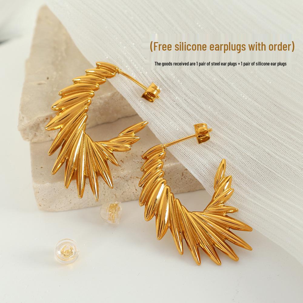 Angel Wings Titanium Steel Stud Earrings – Elegant, Fashionable Jewelry for Women