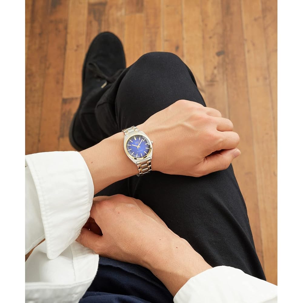 Citizen Q&Q Analog Waterproof Watch Metal Band QB78-412 Men's Blue