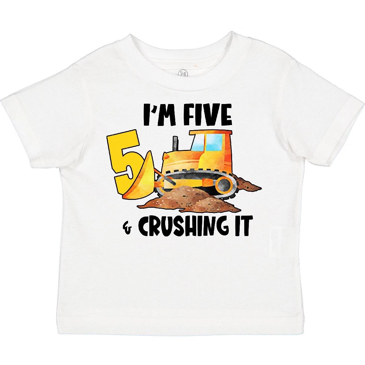 Inktastic I m 5 And Crushing It Construction 5th Birthday Toddler T-Shirt Five 100