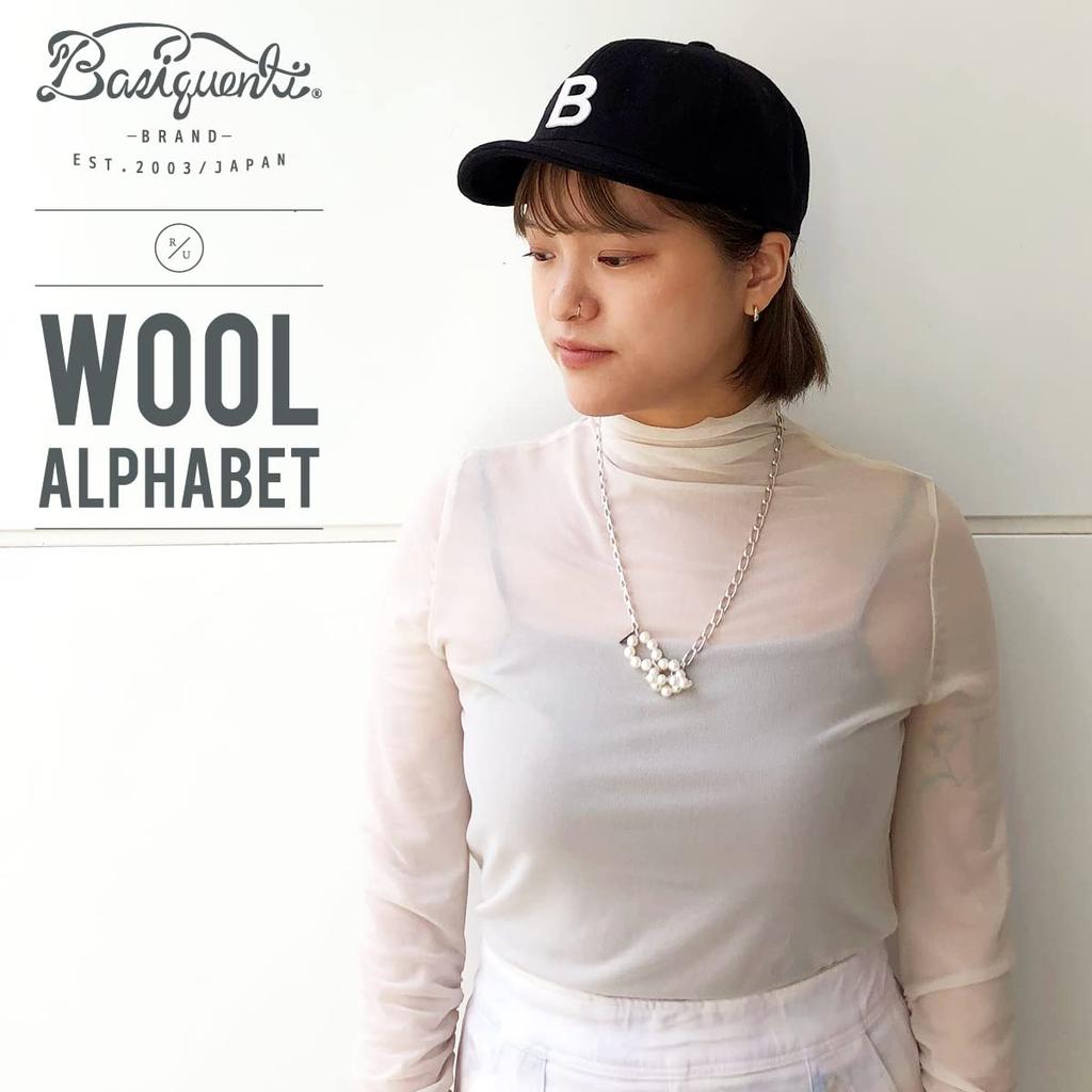 Basic Enchi Wool Alphabet Cap Umpire Cap Hat Short Brim Wool Large Size Free Size Kids Size Big Size Free Size Adjuster Women's Men's (NAVY, (57-59cm)