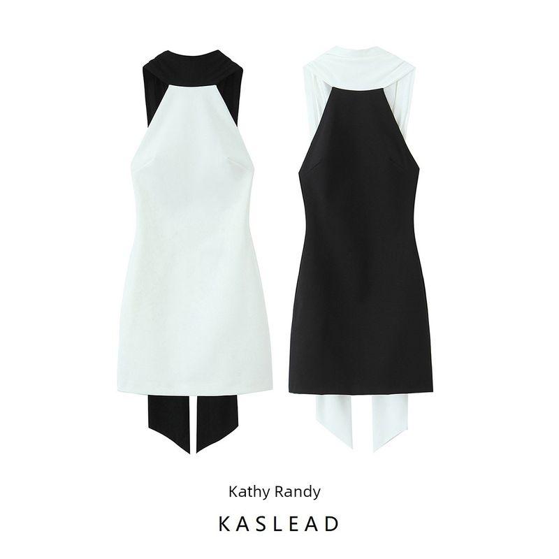 Kaslead New Arrival Women's Clothing Fashion Style Fashion Slim-Fitting Patchwork Short Halter Dress 3067339