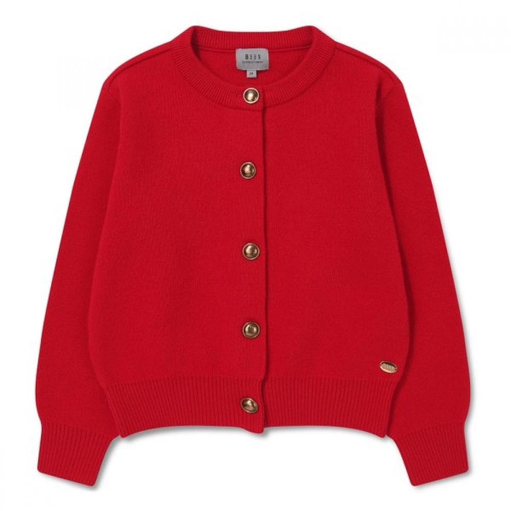 Been Red Round Neck Knit Cardigan Red Bz53ck02rd