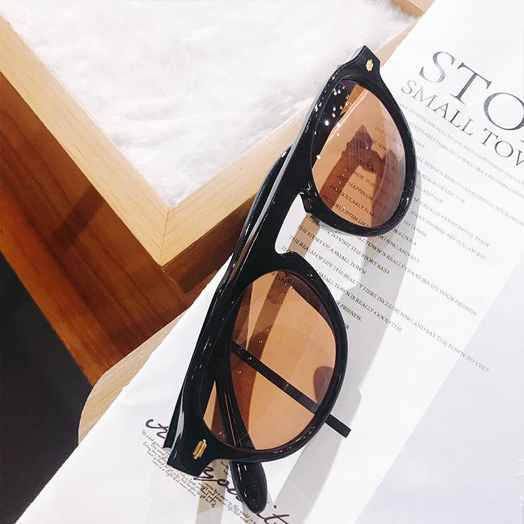 New brown uncle sunglasses female tide ins Internet celebrity round face sunglasses men's selfie glasses