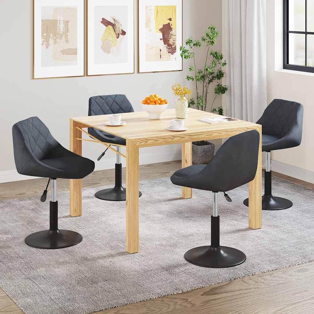Dining Chairs 4 Pcs Swivel Dark Grey Velvet