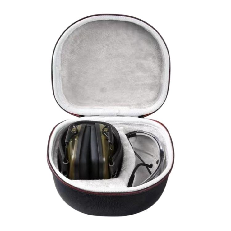 Hard Case for Leight Earmuff Glasses Double Zipper Storage Case Organizers Box Shockproof Scratchproof Carry Bag