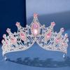 Diademi e Corone di Cristallo Rosa Diadema Corona Strass per Ballo di Fine Anno per Donne Accessori Capelli Sposa Matrimonio Gioielli Corona Tiara Regalo