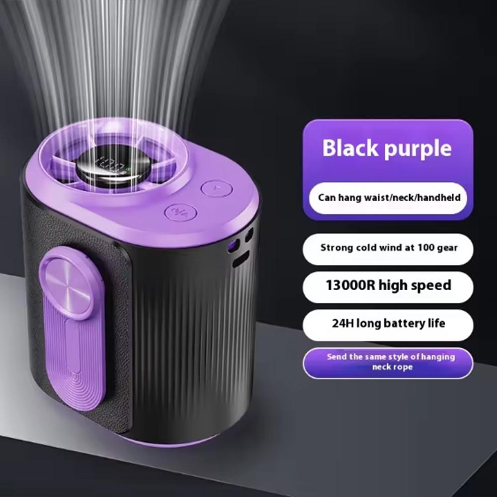 

Refrigeration Waist Mounted Fan High-Speed Mini Electric Fan Hanging Neck Fan Desktop фиолетовый