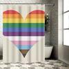 Pride Heart Shower Curtain - Vibrant Rainbow Design For A Waterproof And Unique Bathroom Dcor Set