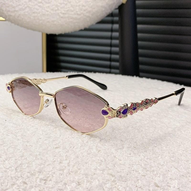 Polygon Metal Sunglasses For Men And Women Uv400 Sun Protection Fashion Outdoor Travel