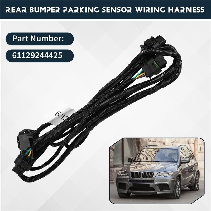 Für BMW X5 E70 35I 50I 2011-2013 PDC-Kabelbaum Auto Heckstoßstange Rückfahrradar 61129244425 Parksensorkabelbaum