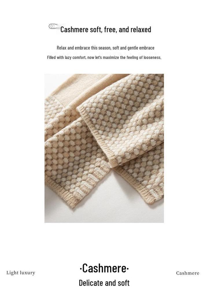 Women's 100% Pure Cashmere Plaid Scarf - Warm, Versatile, Fashionable for Autumn/Winter