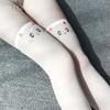 Ziqu Cute Cat Print Transparent Stockings - Japanese Style