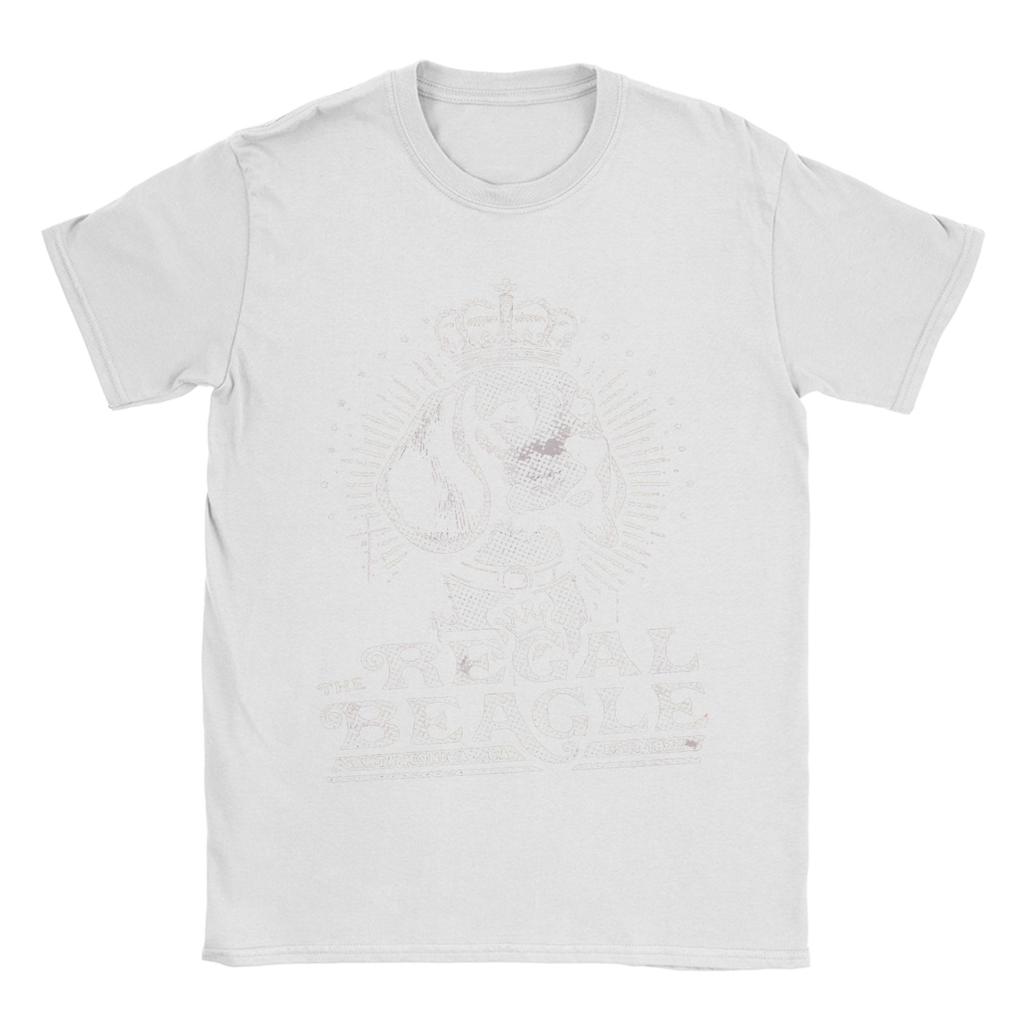 Freizeit The Regal Beagle T-Shirt für Herren Rundhals Reines Baumwoll-T-Shirt Kurzarm-T-Shirts Bedruckte Oberteile