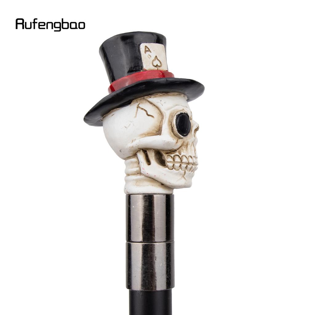 White Resin Skull Head Walking Cane Fashion Decorative Steel Walking Stick Gentleman Elegant Cosplay Cane Knob Crosier 94cm