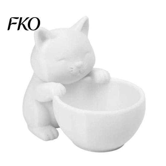 Artistic Plant Pot 3D Printed Cat Ornament, Shape Pot, Office Desk Stable Ceramic Holder, Matte Frosted Surface Container for Home Decor Bay Window
