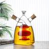 Double-layer Glass Oil Jug 2-in-1 Oil Vinegar Bottle Home Creative Double-mouth Cork Shaped Glass Oil Jug Kitchen Seasoning Tool