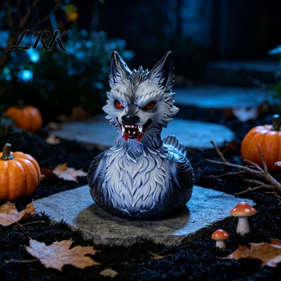 Creative Dark Style Figurines 3D Printed Wolf Duck Collectible Figurine, Halloween Striking Wildlife Desk Decor, Board Game Scene Decoration