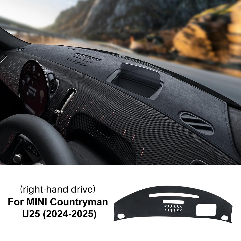 For MINI Countryman U25 2024-2025 Suede Fabric Dashboard Anti-glare Mat UV Protection Interior Sun Shade Pad Mod Accessories