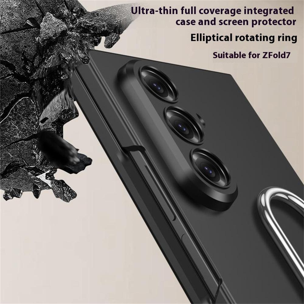 GKK For Samsung Galaxy Z Fold7 5G Case Oval Kickstand Hard PC Phone Back Cover with Small Film