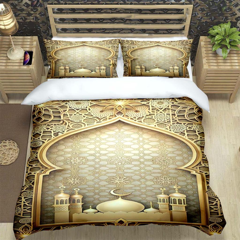 Fashion Muslim Prayer  Print Bedding Sets Bed Supplies Set Duvet Cover Bed Comforter Set Bedding Set Luxury Gift