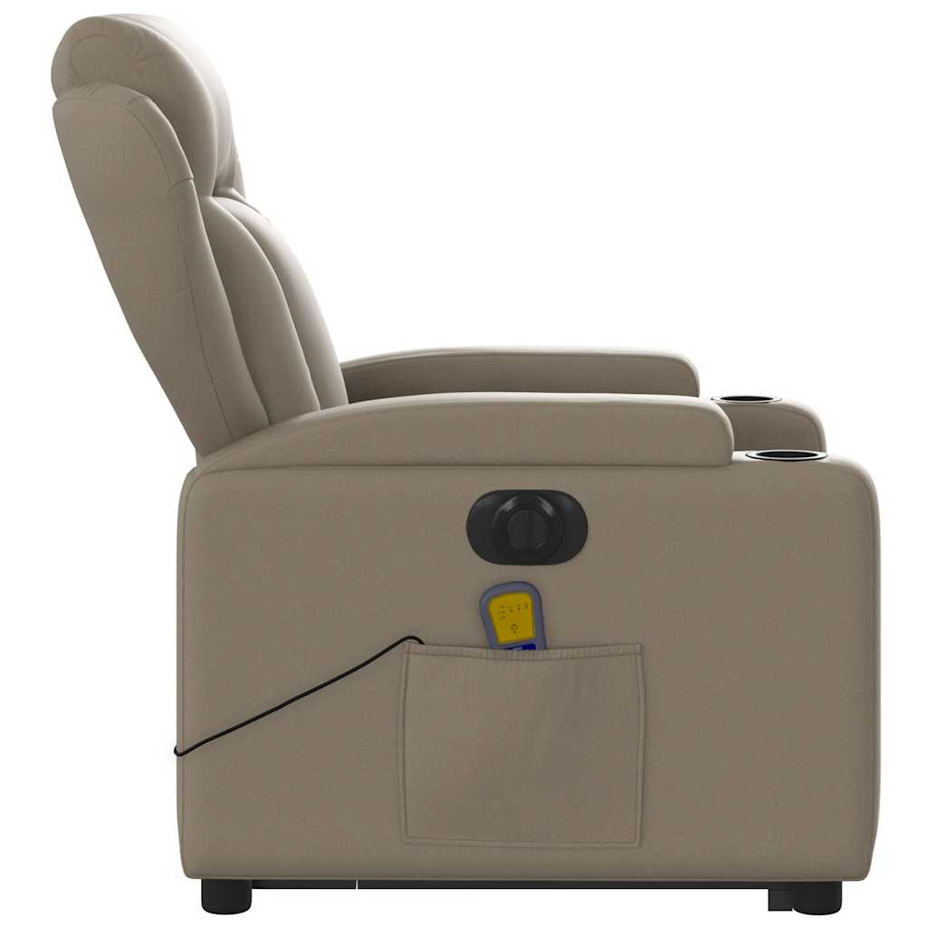 Electric Recliner with Lift Function Cappuccino Faux Leather