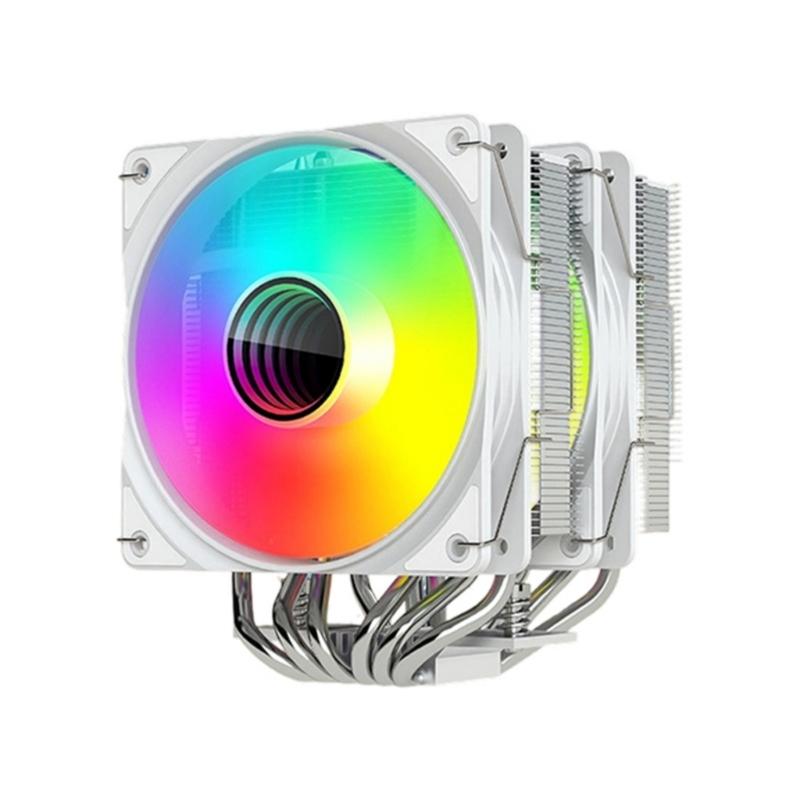 PWM Controlled Copper Base Tower CPU Air Coolers Double Cooling Fan Design 145mm Height ARGB Lighting For PC Builds