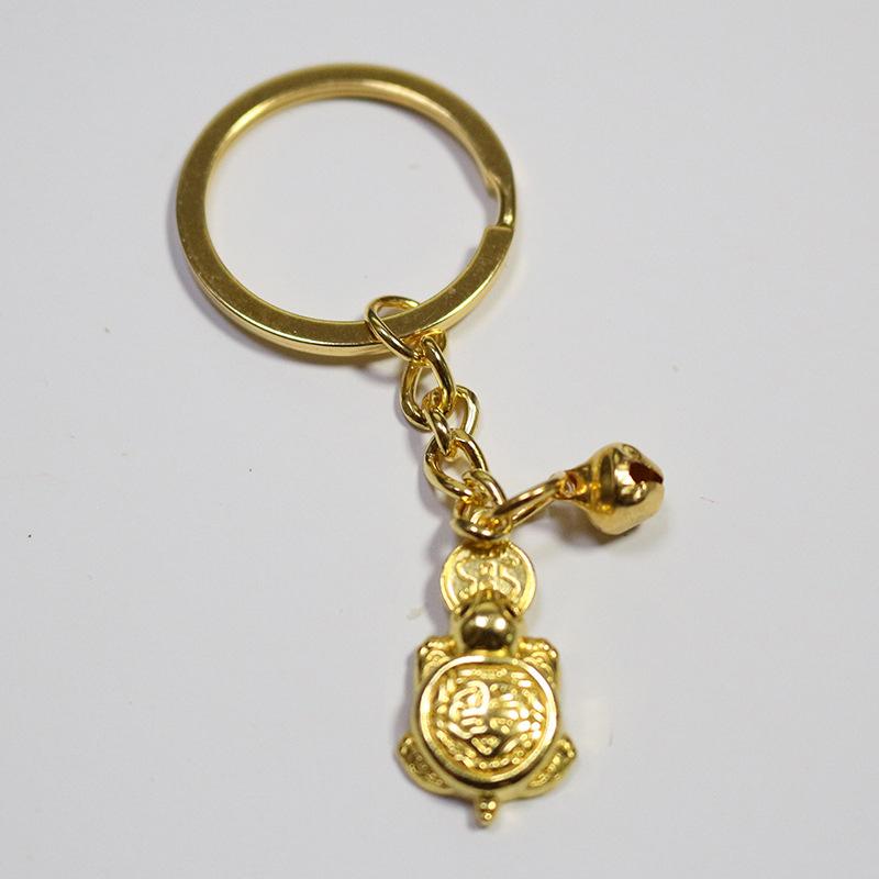 Fengshui Lucky Turtle Pendant Japan Sensoji Temple Golden Tortoise Keychain Money-Biting Turtle Ornaments Decor Longevity