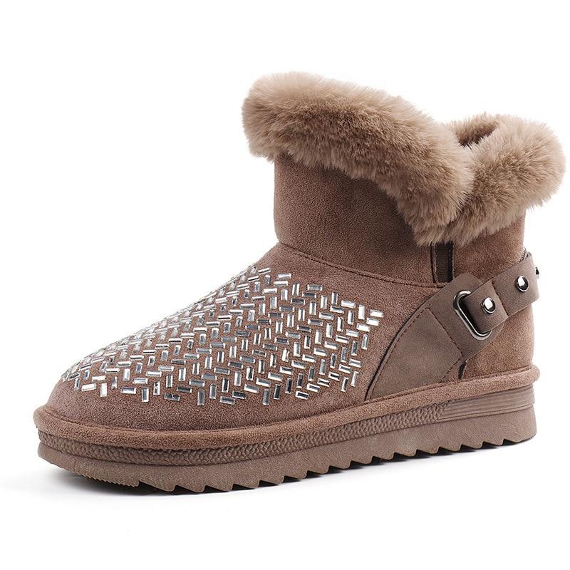 

Новые женские ботинки, зимние теплые зимние ботинки, женские ботильоны из искусственной замши, блестящая женская обувь, Botas Mujer, плюшевая обувь, женские мягкие ботинки