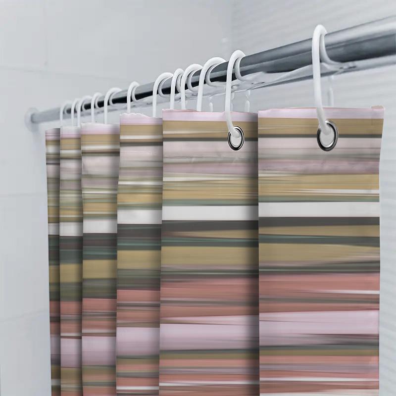 Mehrfarbiger Duschvorhang mit Streifenmuster, Wasserdichtes Gewebe, Badezimmer-Dekorationsartikel für die Heimdekoration (180X240Cm) Perfekt A
