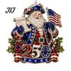 Car Rear View Mirror Accessories 250th Anniversary Christmas Ornament, Acrylic Patriotic Hanging Decor USA Gifts with Eagle Santa Liberty Bell,