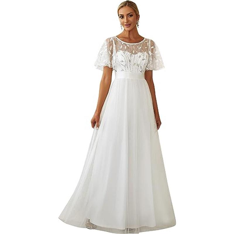Dress new new dress long dress evening dress lace splicing dress women