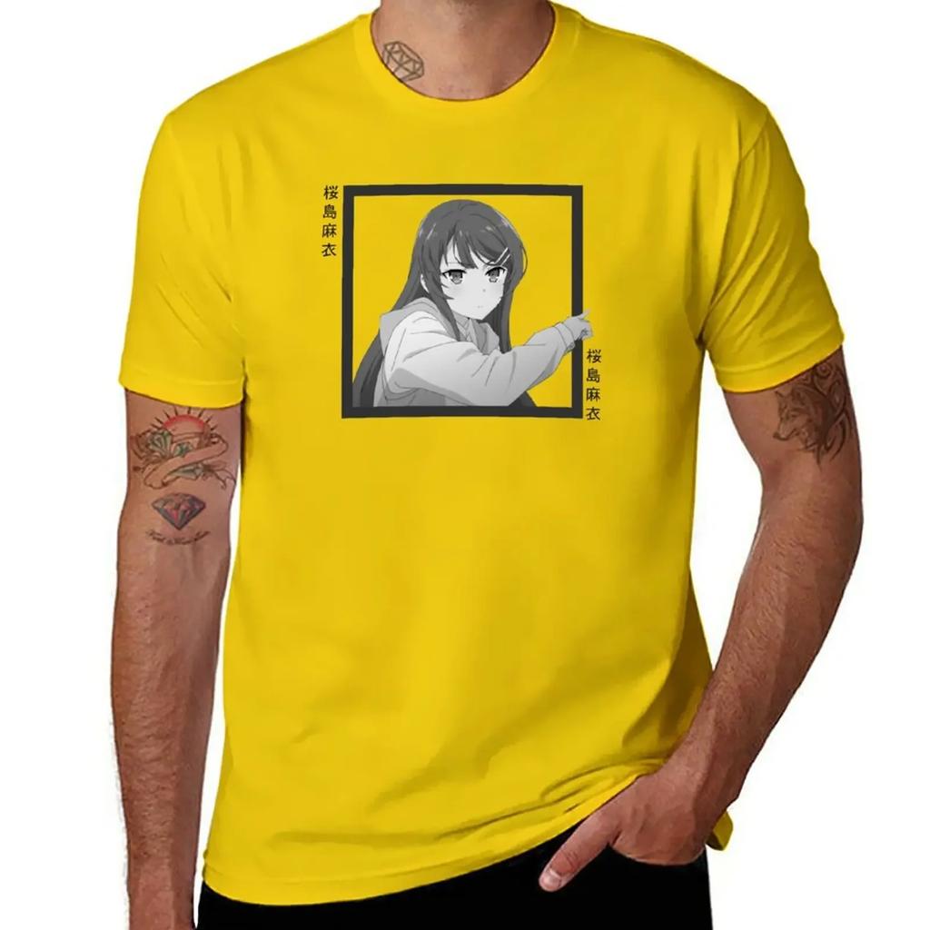 Bunny Girl Senpai Mai Box T-Shirt graphics kawaii clothes Short sleeve tee mens champion t shirts