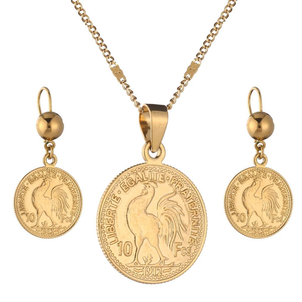 Buy Fashion Gold Color Coin Pendant 