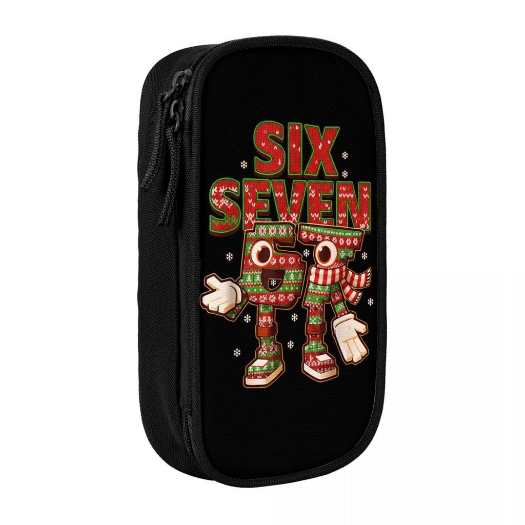 67 Christmas 6 7 Six Seven Meme 67 Candy Cane Xmas Pencil Case Pencil Bag Students Big School Pencil Cases Stationery Organizer