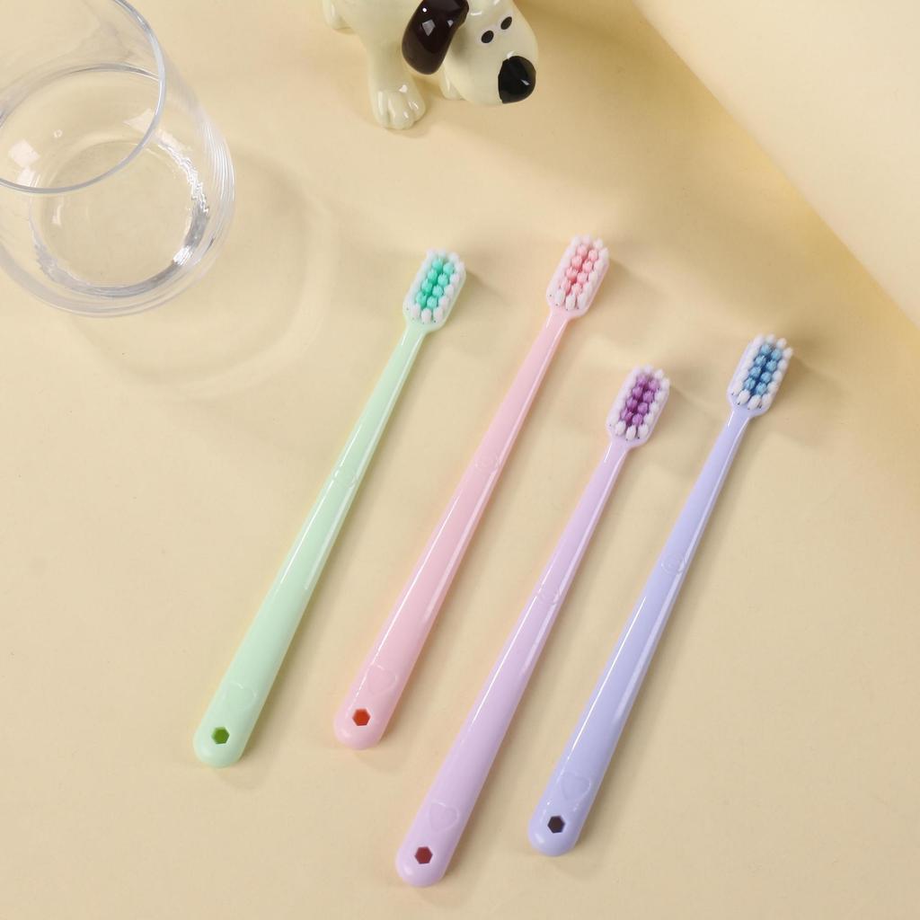 Macaron Color Soft Bristle Toothbrush Family Pack - Adults, Couples & Students, Travel-Friendly