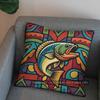 2D Colorful Fish With Geometric Pattern Pillow Cover Pattern Cushion Cover Suitable For Sofa Bedroom Car Pillow Cover