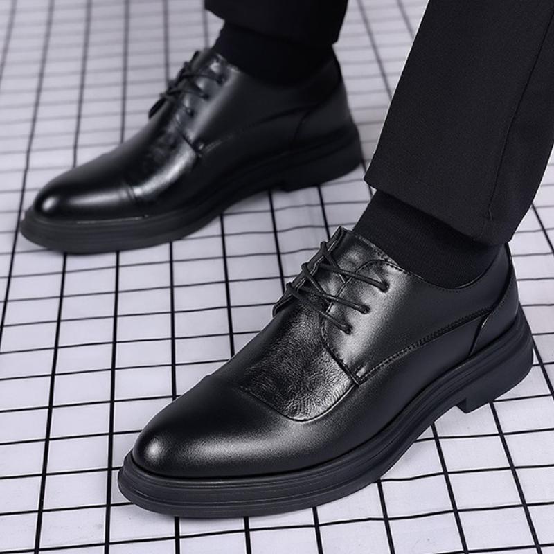 

Роскошные мужские кожаные туфли элегантные слипоны мужские повседневные туфли Оксфорды мокасины мужская обувь туфли с заостренным носком для мужчин осень 38 чёрный