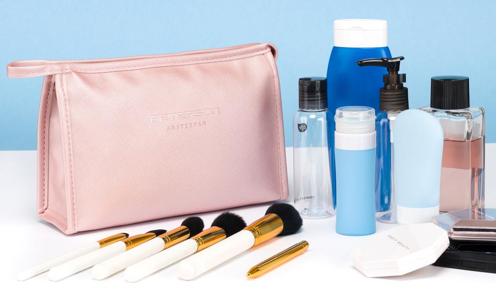 Compact women's cosmetic bag made of eco-leather - Peterson