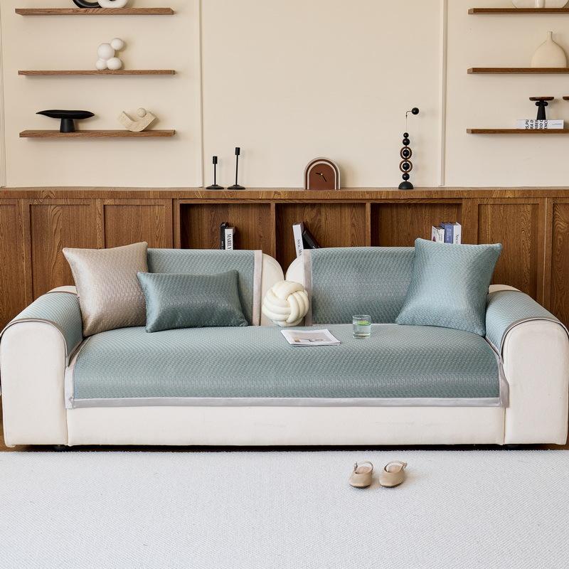 Ice Silk Sofa Cushion Leather Light Luxury Summer Mat Seat Cushion Simple Modern High-End Non-Slip Leather Sofa Cover
