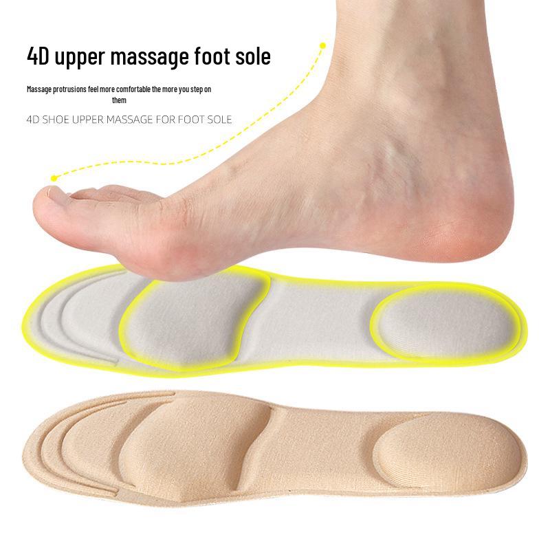 4D Comfort Arch Sponge Insoles: Breathable, Sweat-Absorbing, Anti-Abrasion Foam Pads