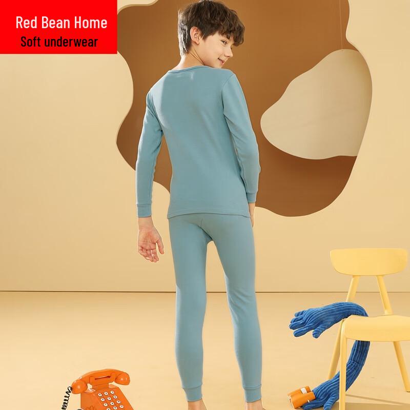 Hodohome Boys' Pure Cotton Warm Underwear & Pajama Set