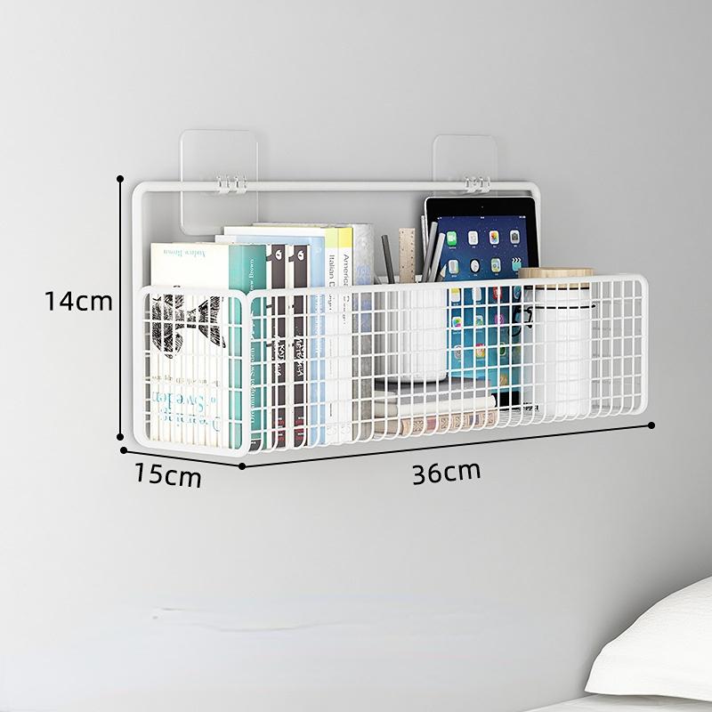 Black Wall Mounted Bathroom Shelf Shower Shampoo Rack Toilet Accessories Kitchen Perforated Free Condiment Storage Basket