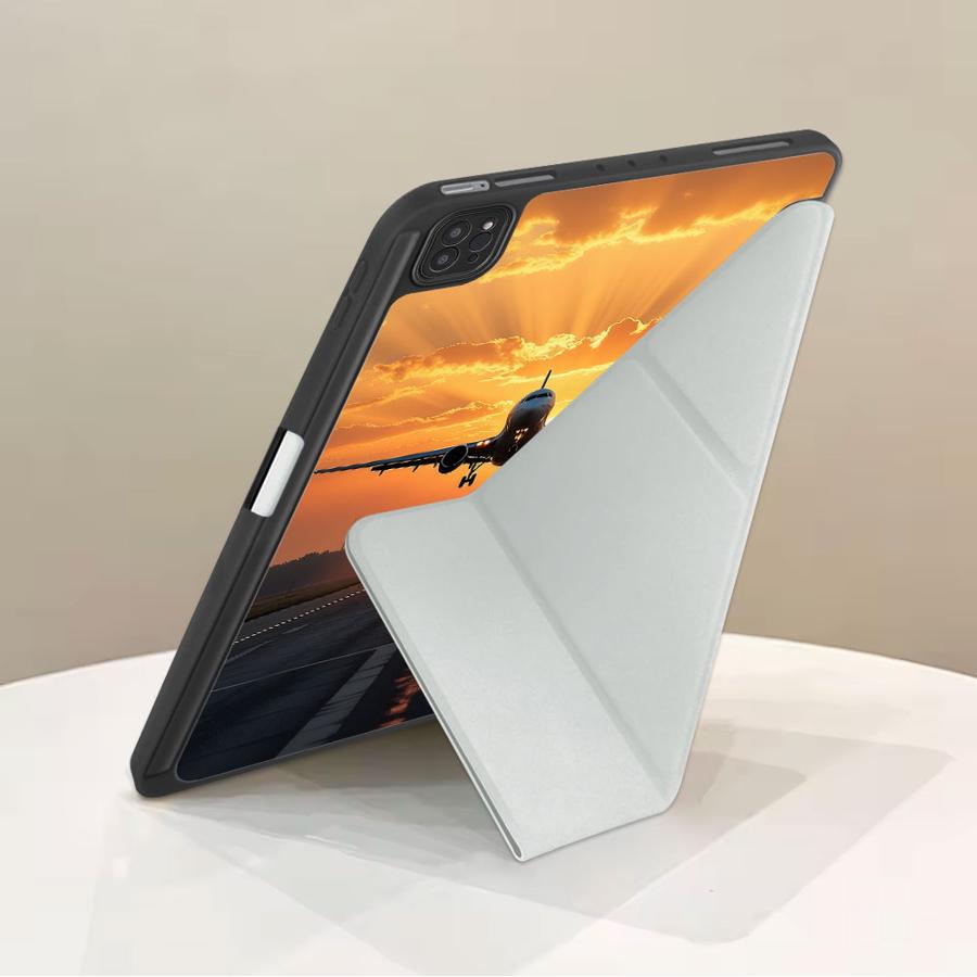 Airplane Flame Light Landing Tablet Case For iPad Air 4 5 M3 M2 1 2 M4 11inch Pro 11th 10th 9th 8th 7th 12.9inch Pro 2025 Mini 6