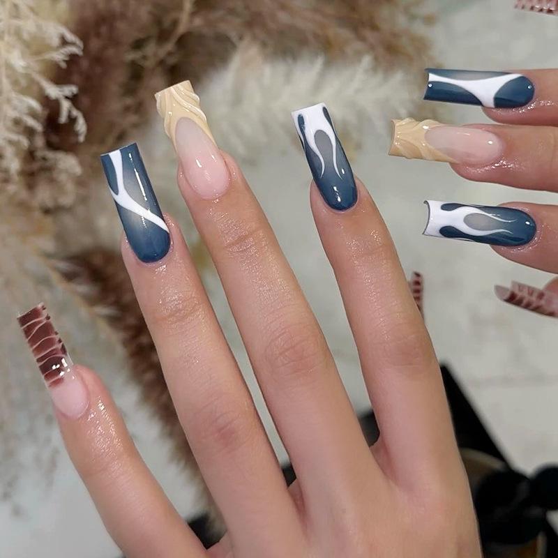 

3D Wearable Nail Art: Handmade Flame, Leopard, and Python Designs