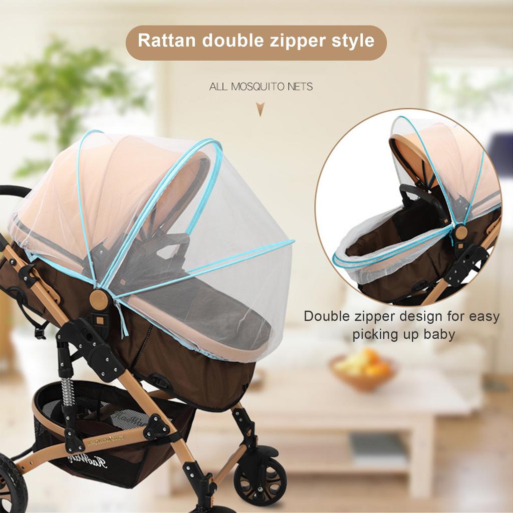Baby Stroller Bug Net Cute Pattern Universal Breathable Windproof Full Covered Stroller Net