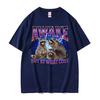 Awake But At What Cost Meme T Shirt Retro Raccoon Funny Gift T Shirts Men Women's Clothing O-Neck Oversized Short Sleeve T-shirt