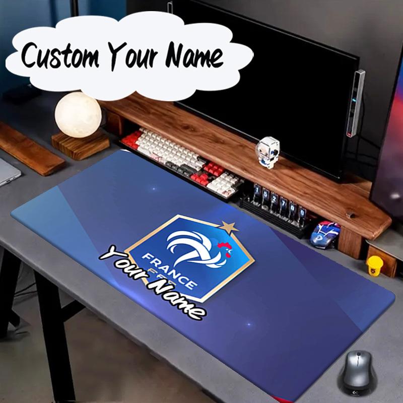 Custom Name Mouse pad France Football Emblem Mouse pad, Gaming Mouse Pad, keyboard pad, Desk Decor for computer notebook Fan Birthday Gift