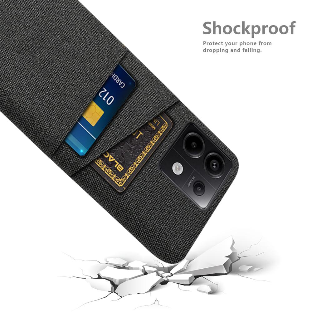 For Xiaomi Redmi Note 13 Pro 5G/Poco X6 5G Slim Case Dual Card Holder Hard PC+Cloth Phone Case