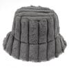 New Imitation Rabbit Fur Striped Thermal Hat Japanese and Korean Trend Bucket Hat Female Students Solid Color Basin Hat Autumn and Winter 2021